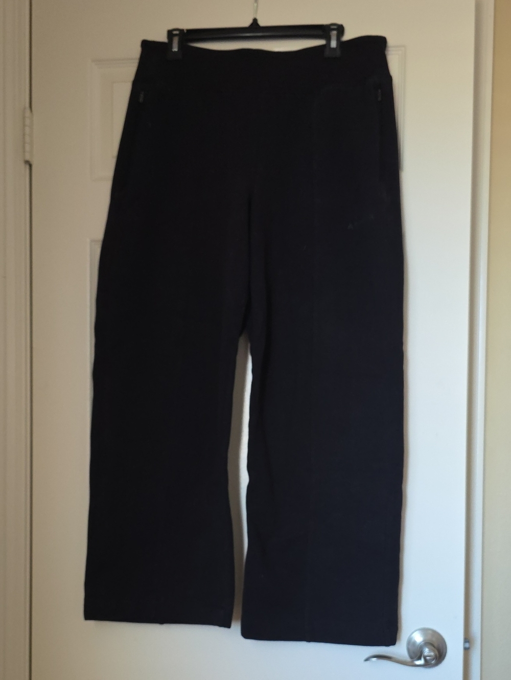 Athleta Wide Leg Fleece Lined Black Pants